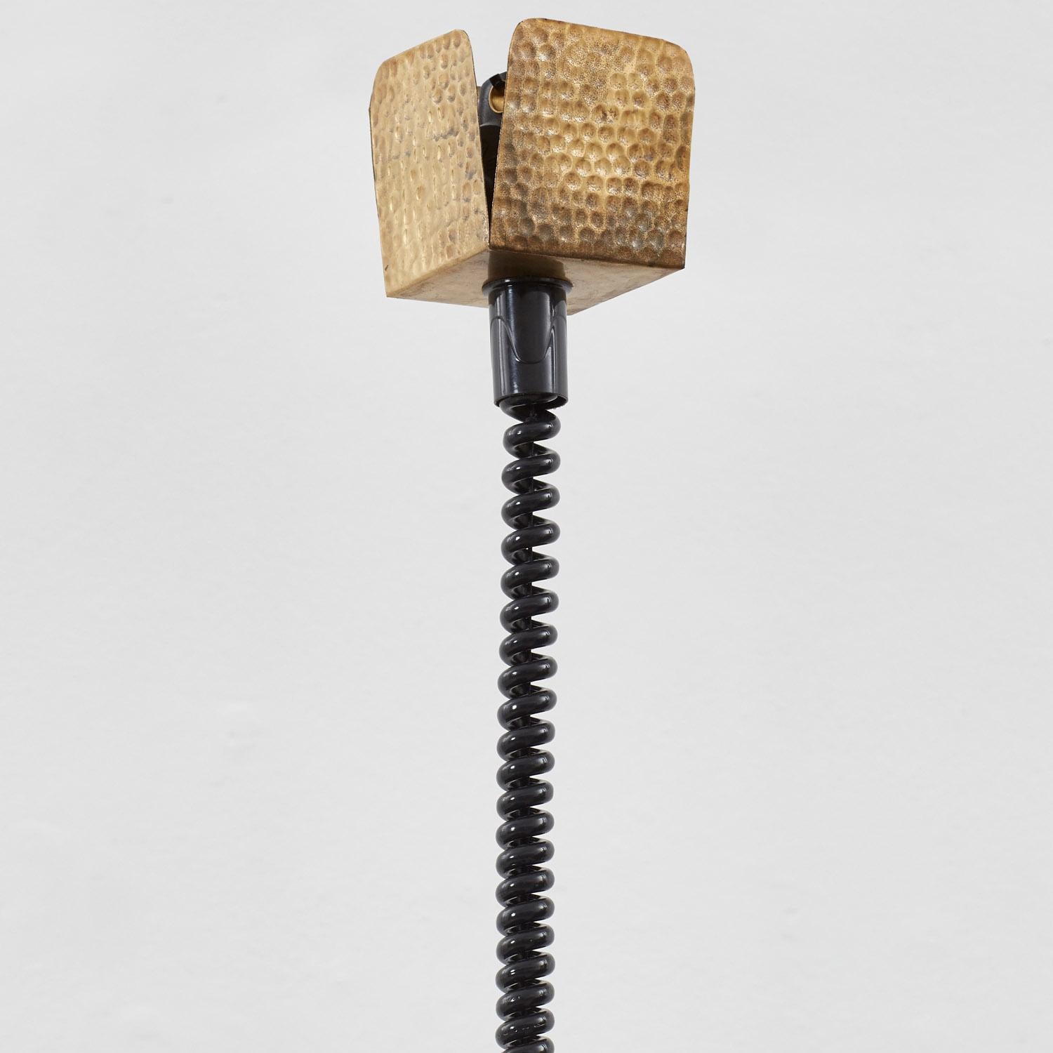 Set of three hammered ceiling lamps attributed to Tommaso Barbi - Italy, 1970s For Sale 3