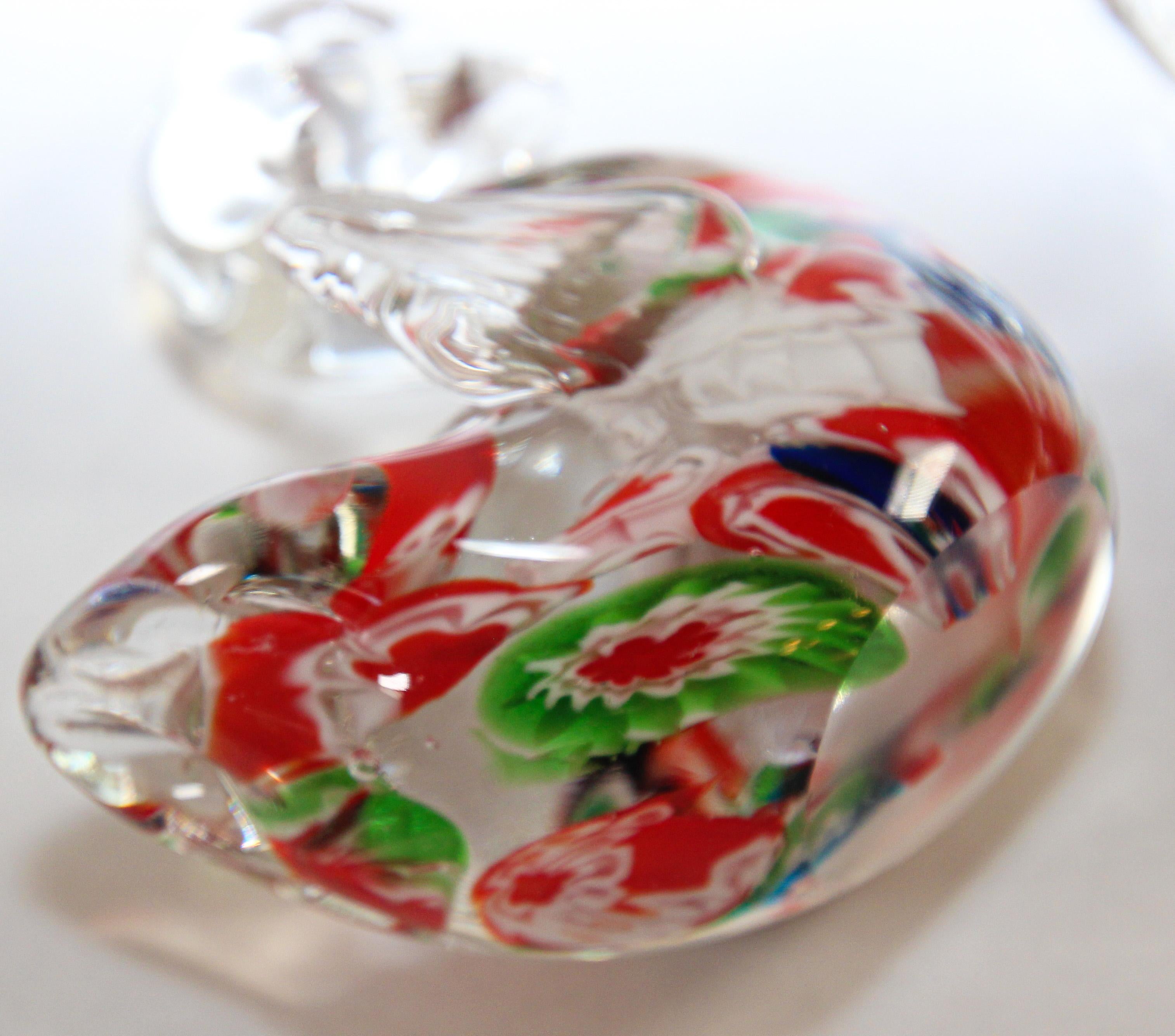 20th Century Set of Three Hand Blown Murano Glass Birds Paperweights For Sale