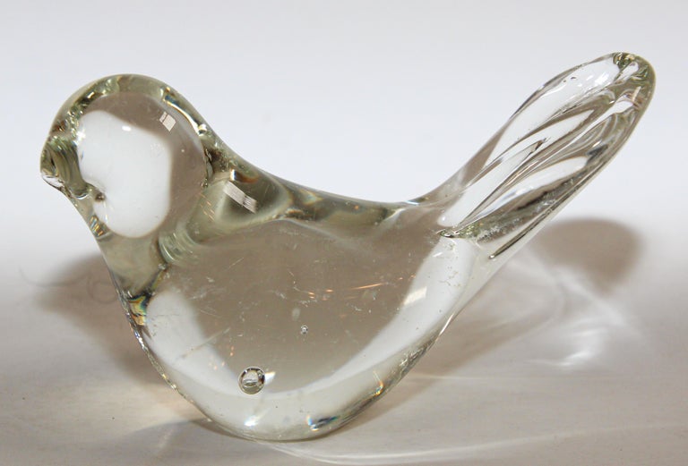 Set of Three Hand Blown Murano Glass Birds Paperweights For Sale at