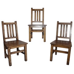 Set of Three Handmade and Painted Children Chairs