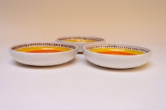 Set of Three Hand Painted Vintage Italian Ceramic Decorative Bowls by De Simone