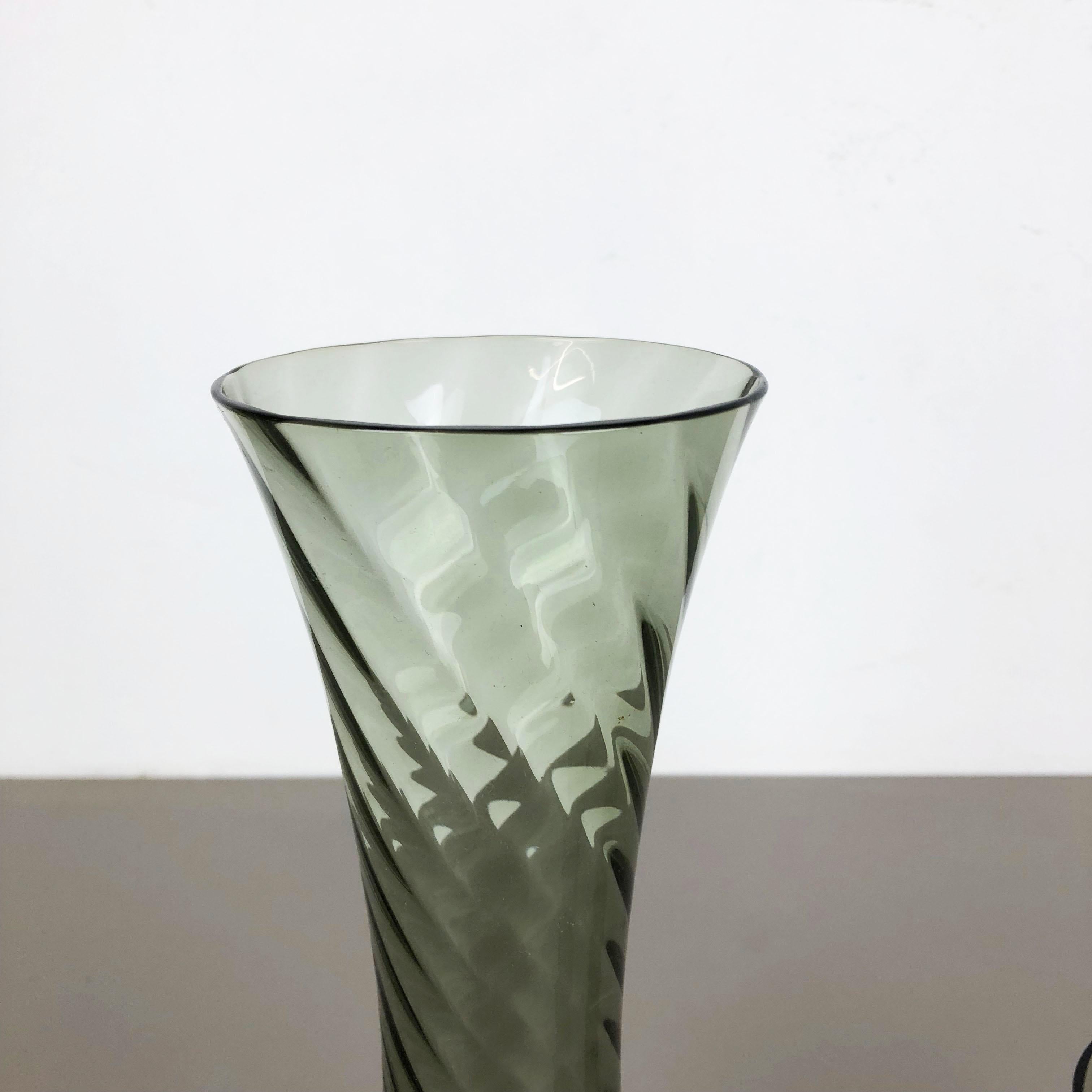 Set of Three Hand Blown Crystal Glass Vases Made by Alfred Taube, Germany, 1960s 8