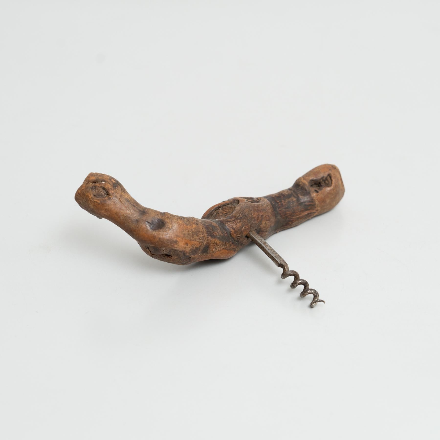 Set of Three Handcrafted 1930s French Vine Wood Corkscrews by Laurent Siret For Sale 6
