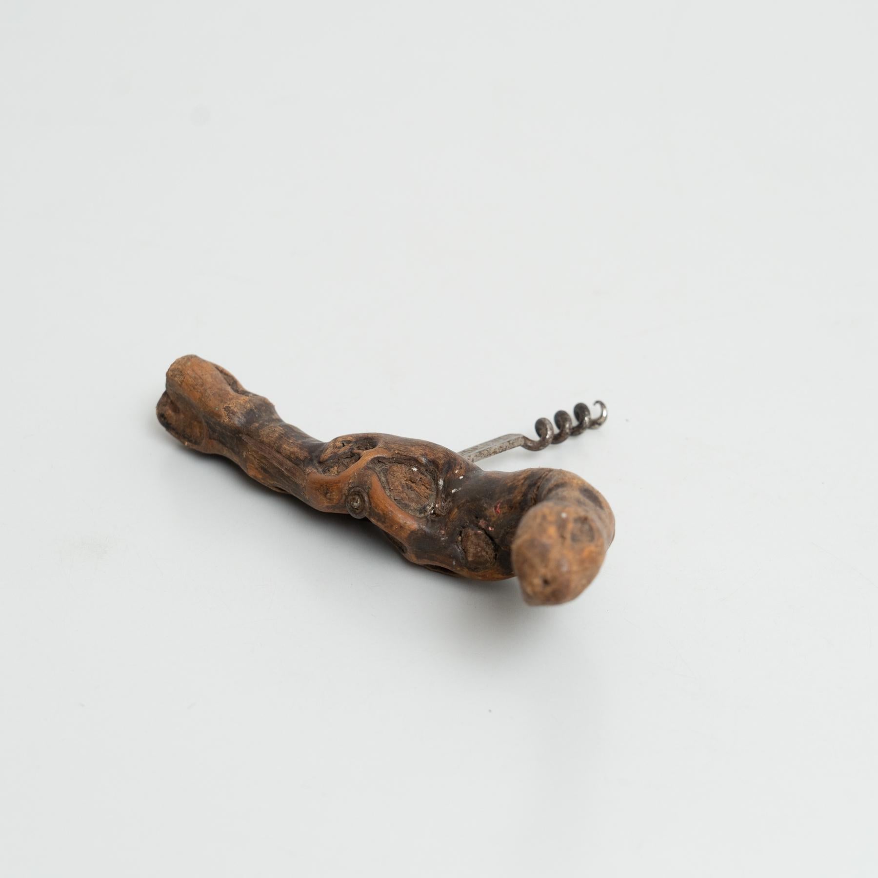 Set of Three Handcrafted 1930s French Vine Wood Corkscrews by Laurent Siret For Sale 9