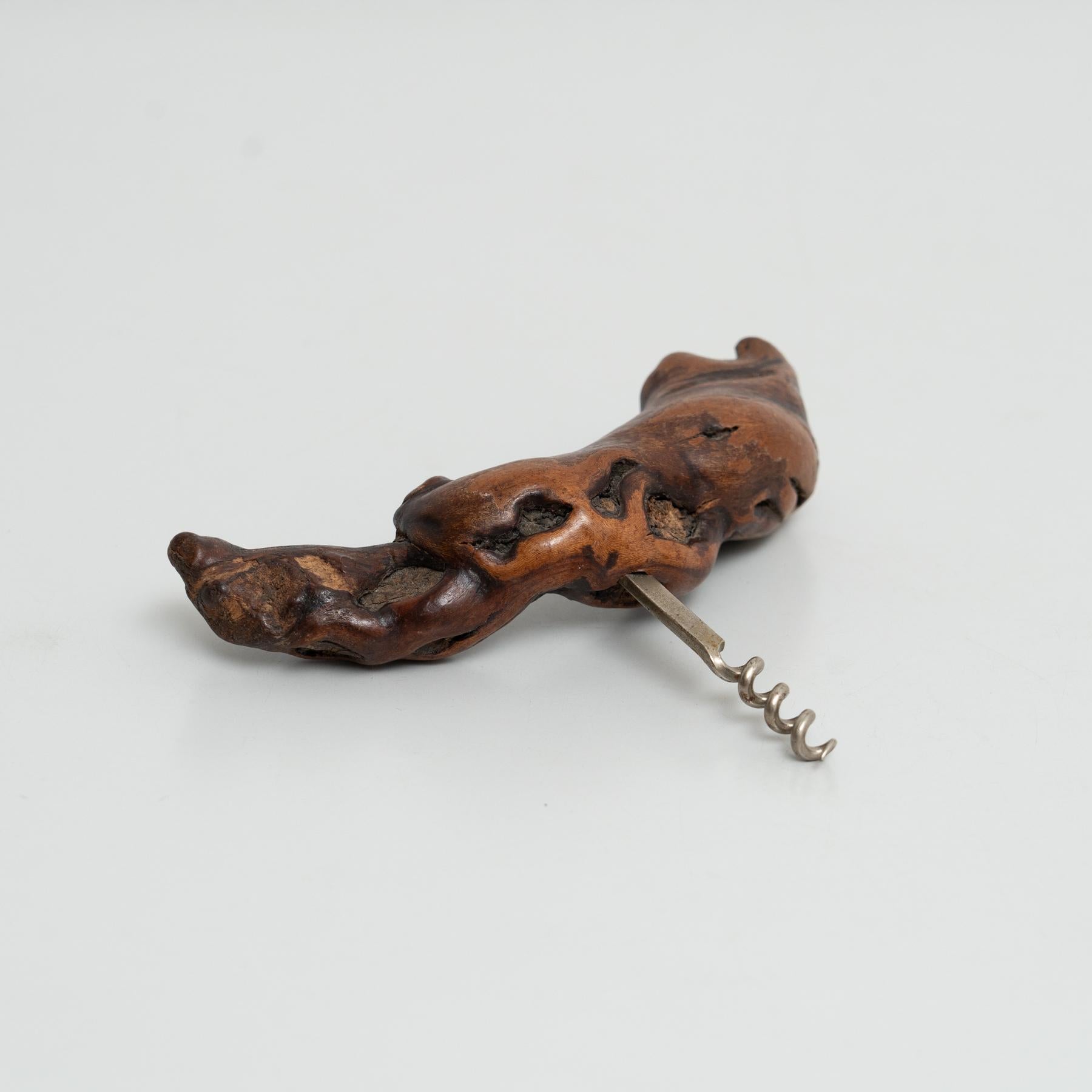 Set of Three Handcrafted 1930s French Vine Wood Corkscrews by Laurent Siret For Sale 11
