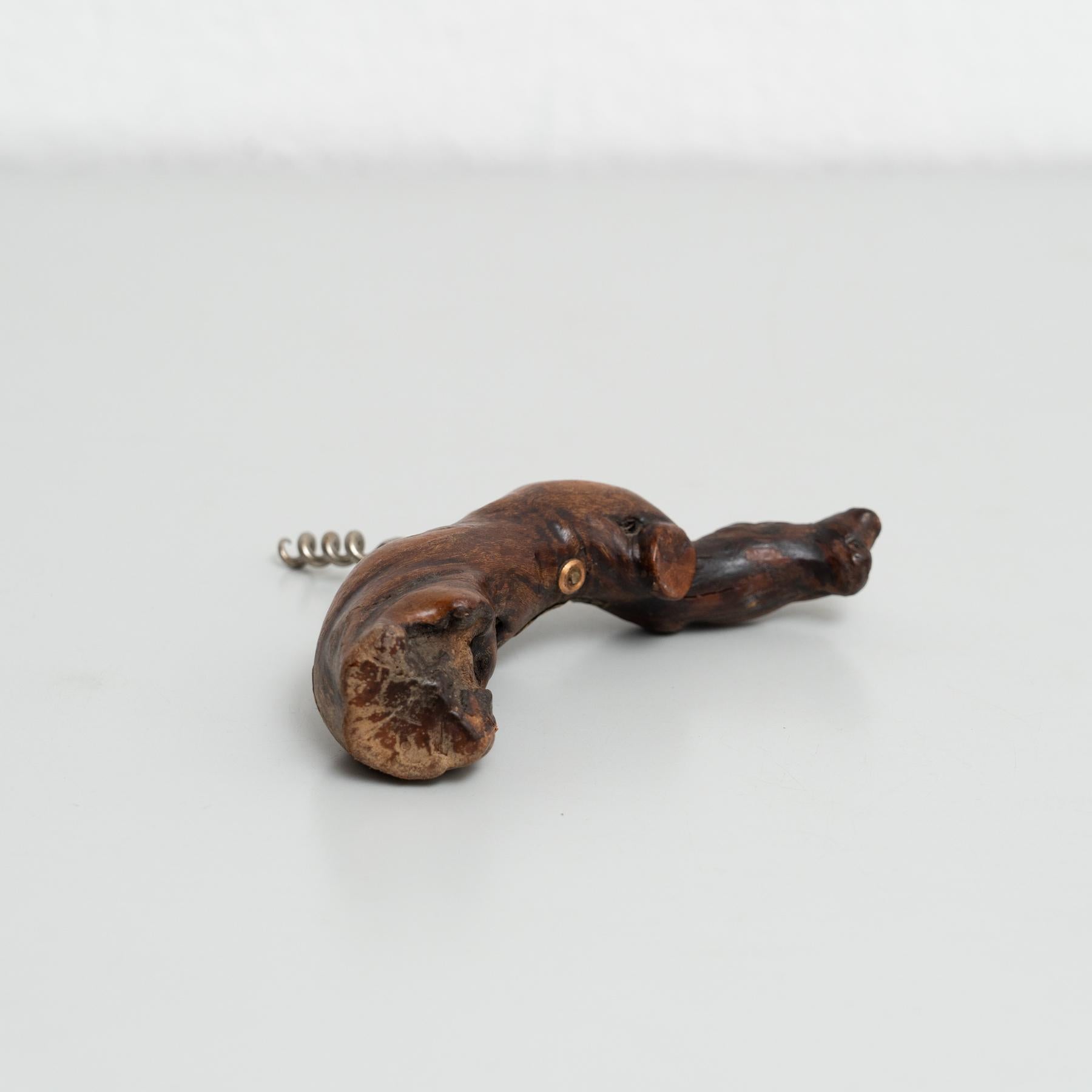 Set of Three Handcrafted 1930s French Vine Wood Corkscrews by Laurent Siret For Sale 14