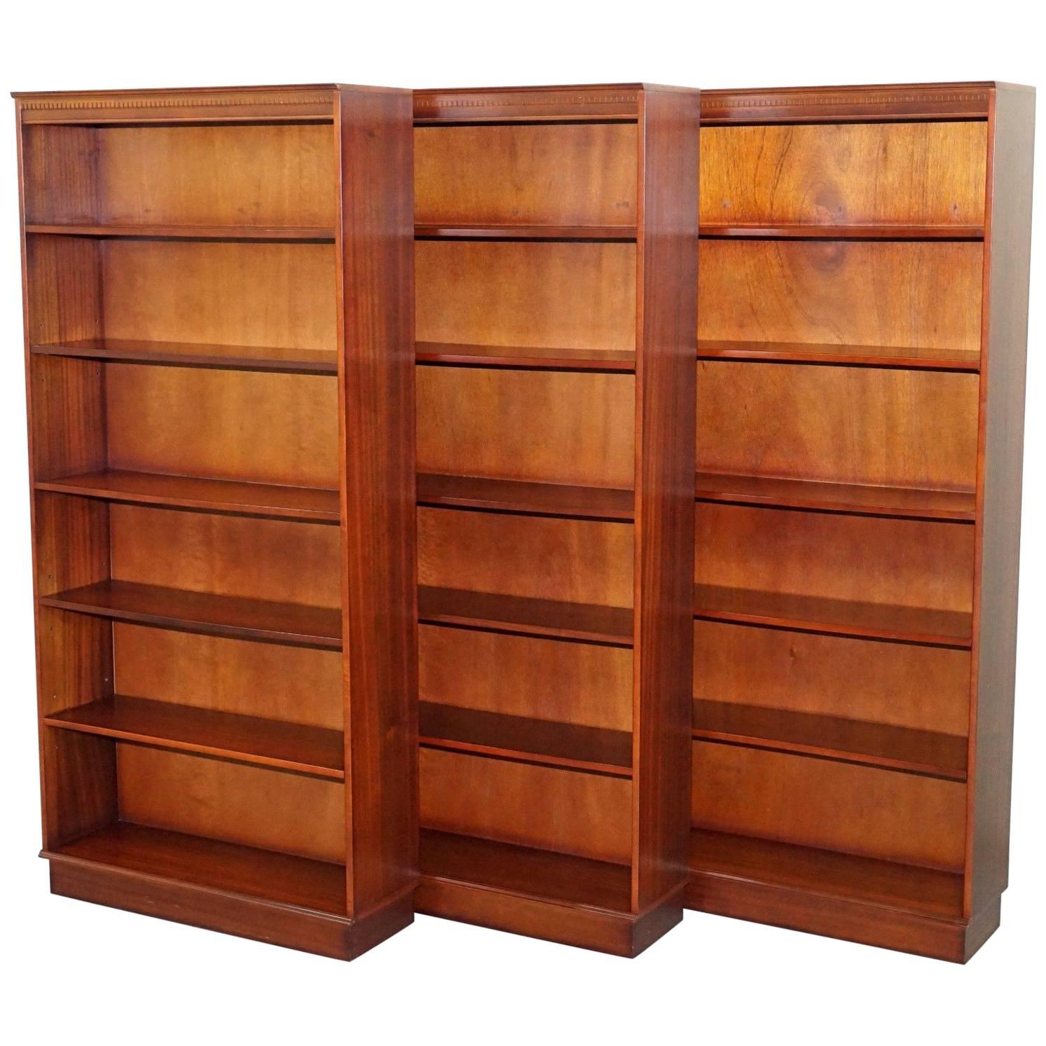 Set of Three Handmade in England Mahogany Beresford 
Hicks Library Bookcases