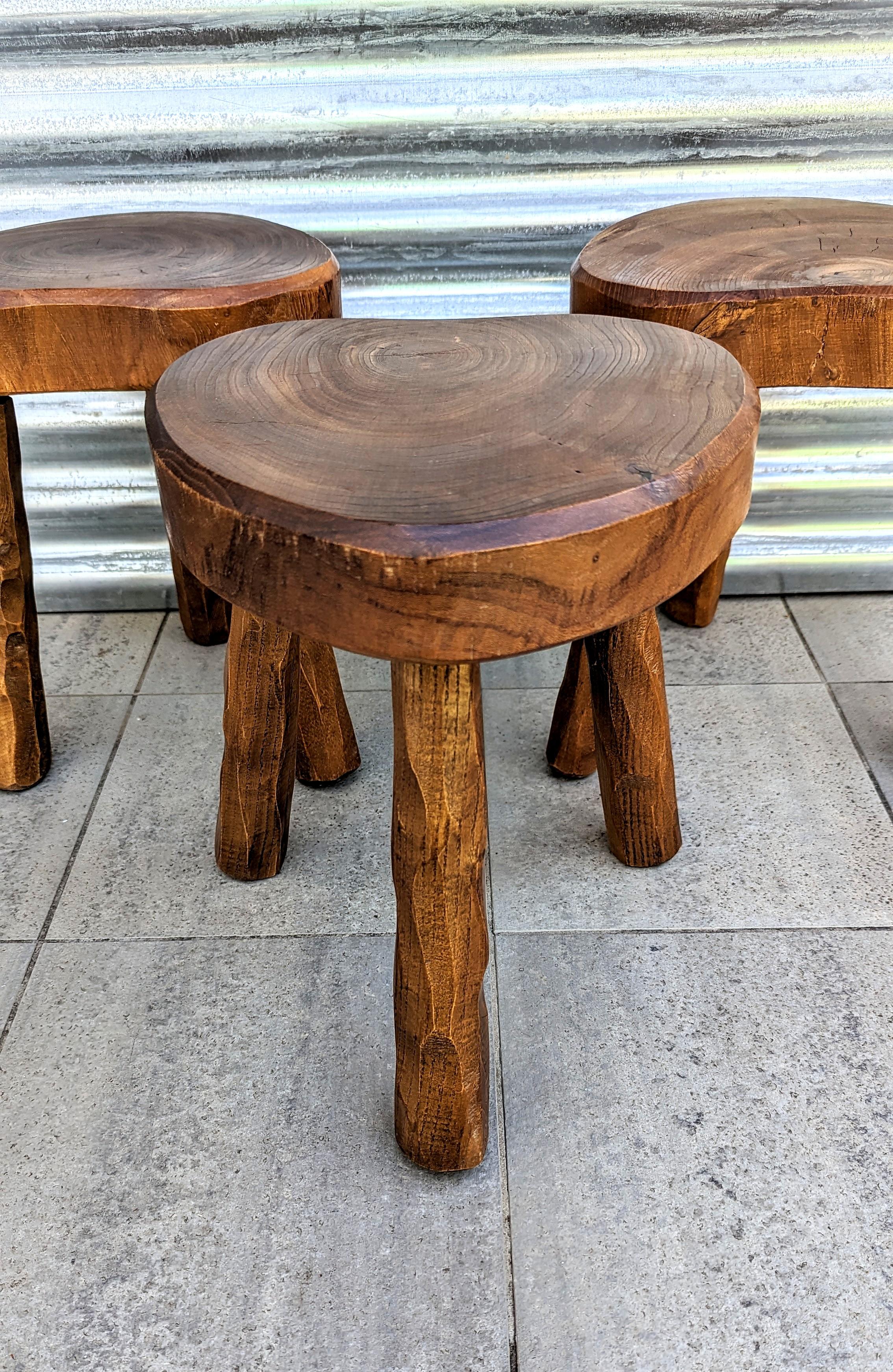 handmade wooden stools