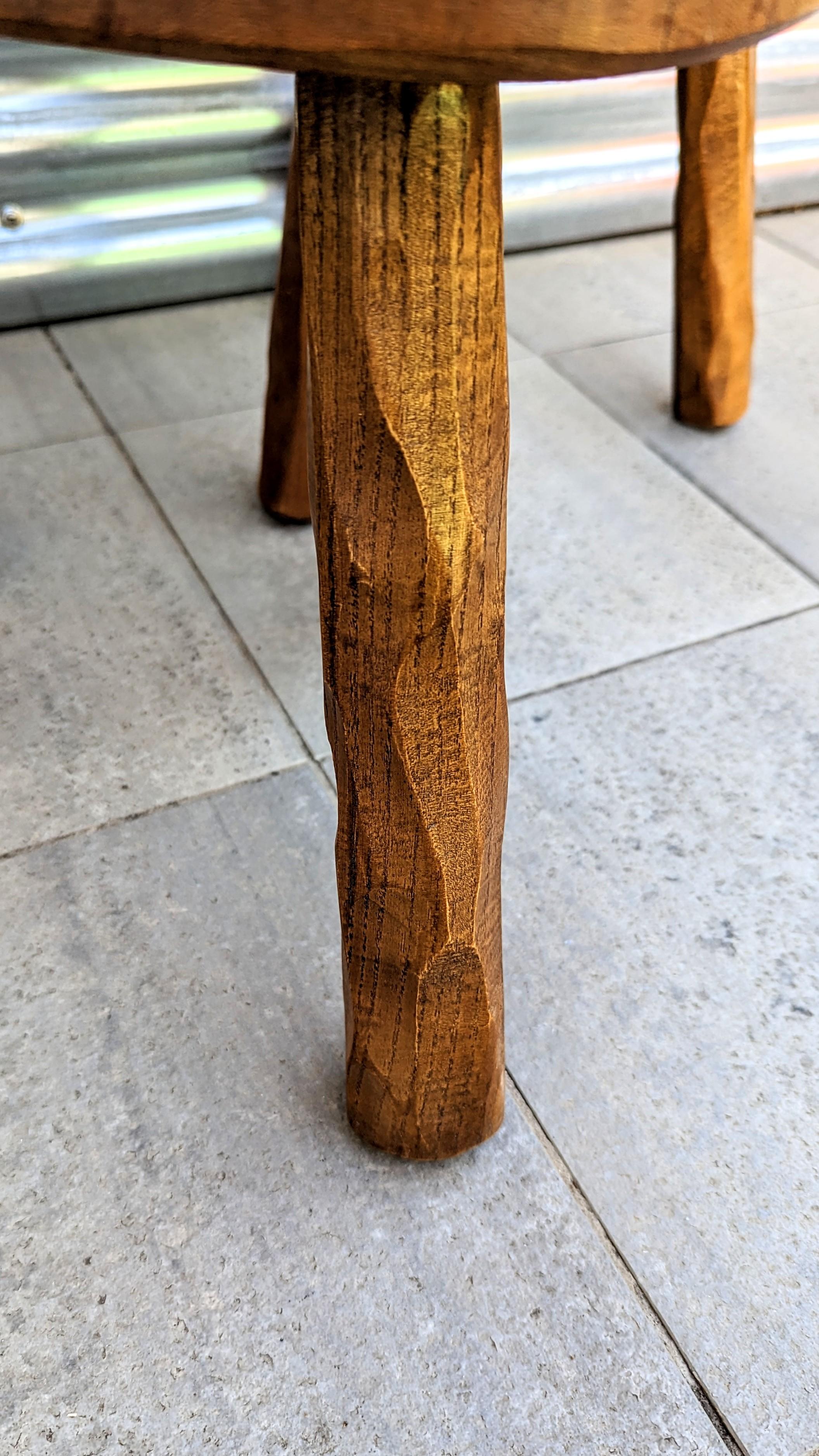 Set of Three Handmade Wooden Stool, France, 1960s In Good Condition In L'Escala, ES