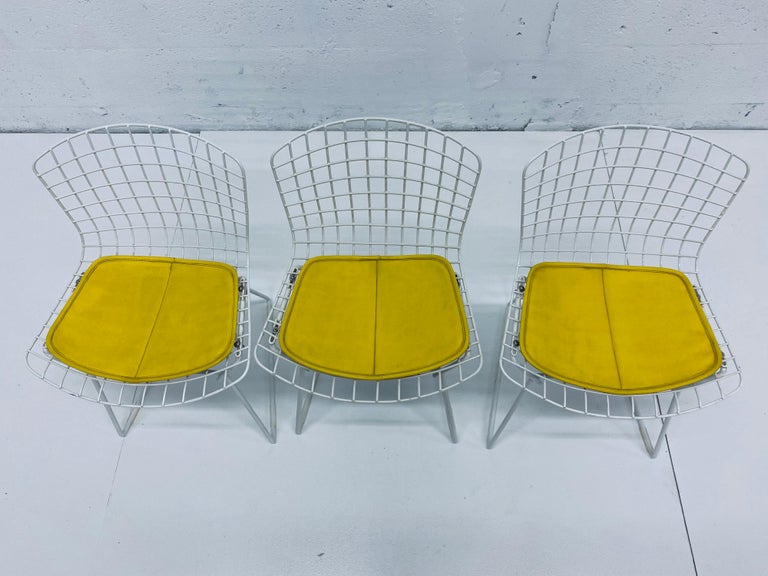 Set of Three Harry Bertoia Children's Wire Chairs with Yellow Seats for Knoll For Sale 4
