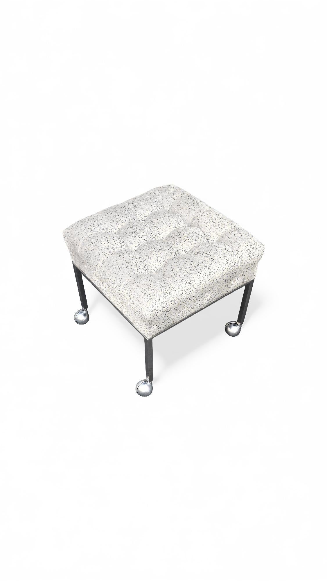 Set of Three Harvey Probber Biscuit Tufted Ottomans / Stools For Sale 4