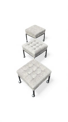 Set of Three Harvey Probber Biscuit Tufted Ottomans / Stools