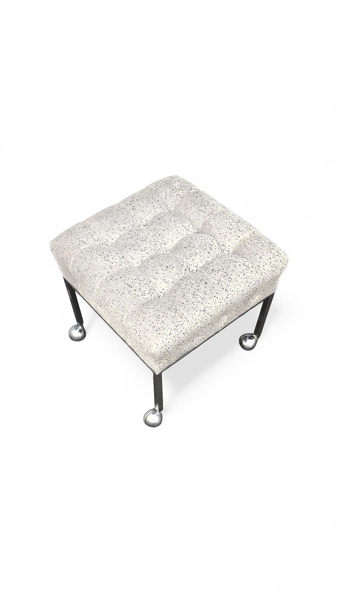 Set of Three Harvey Probber Biscuit Tufted Ottomans / Stools 1