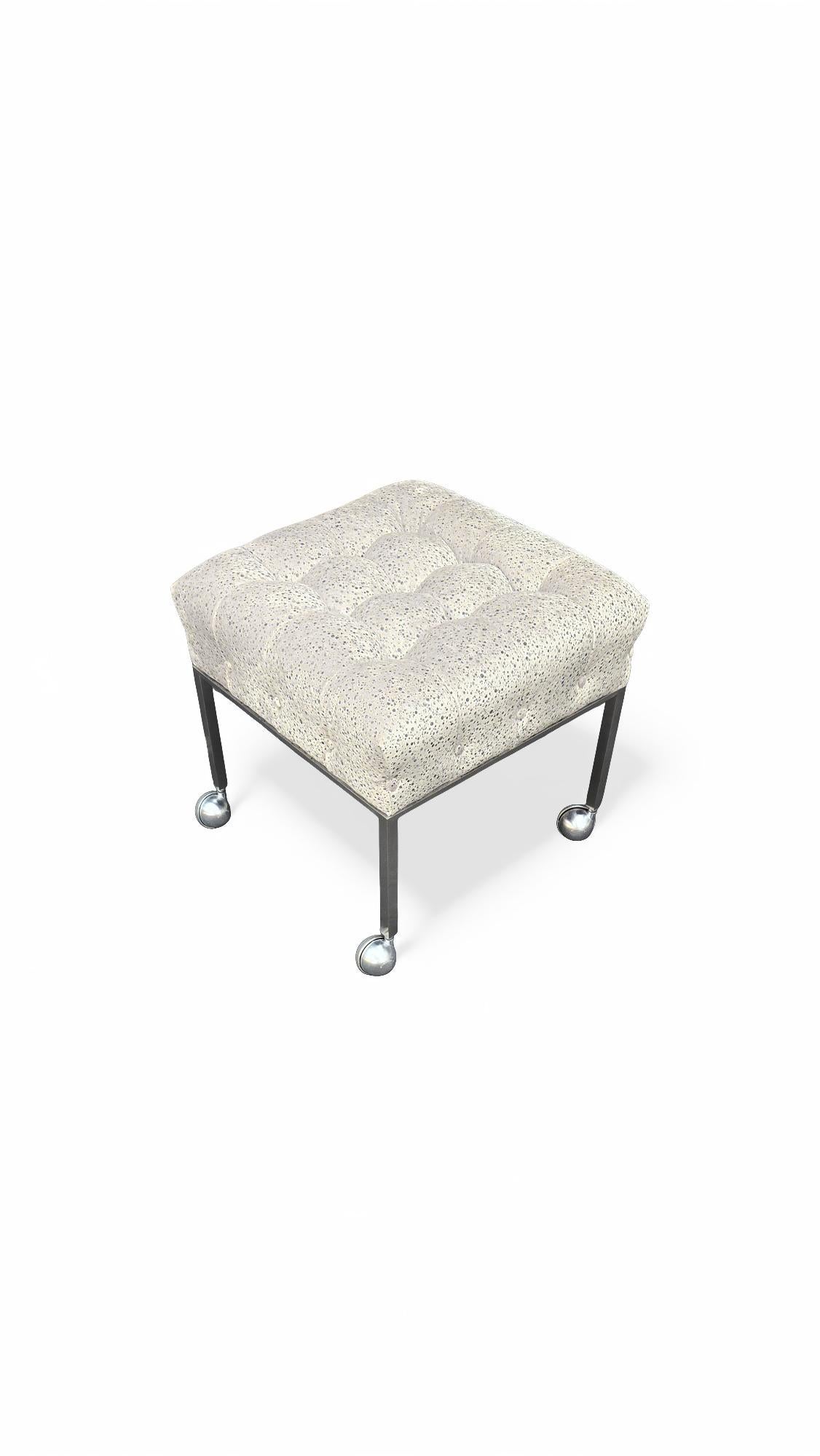 Set of Three Harvey Probber Biscuit Tufted Ottomans / Stools For Sale 2