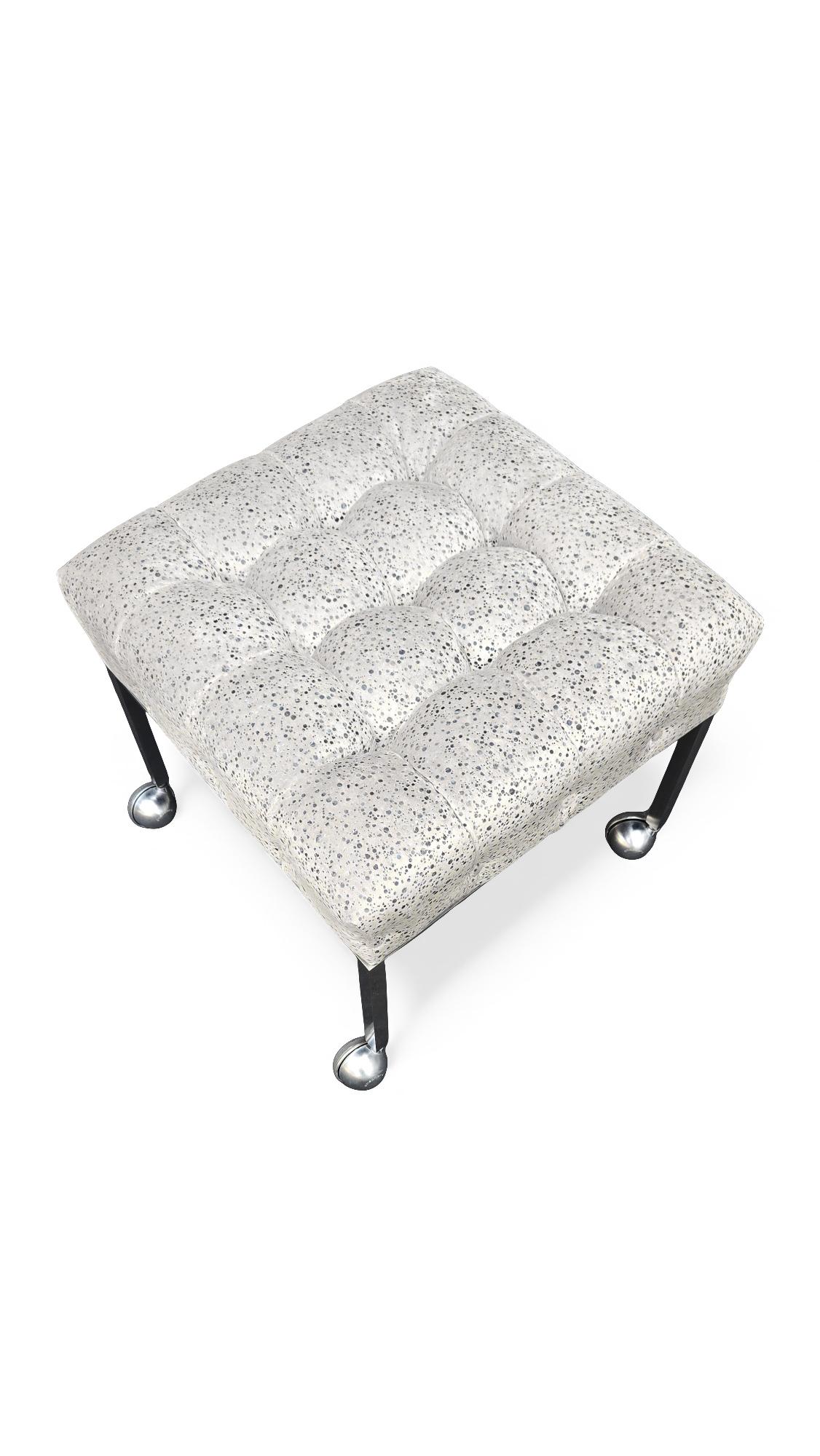 Set of Three Harvey Probber Biscuit Tufted Ottomans / Stools For Sale 3