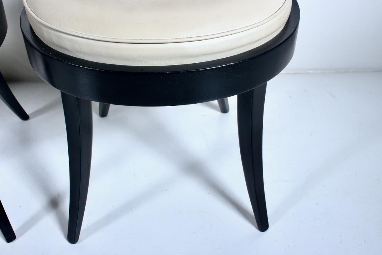 Set di tre sedie da pranzo in cammello nero di Harvey Probber, anni '50 in vendita 6