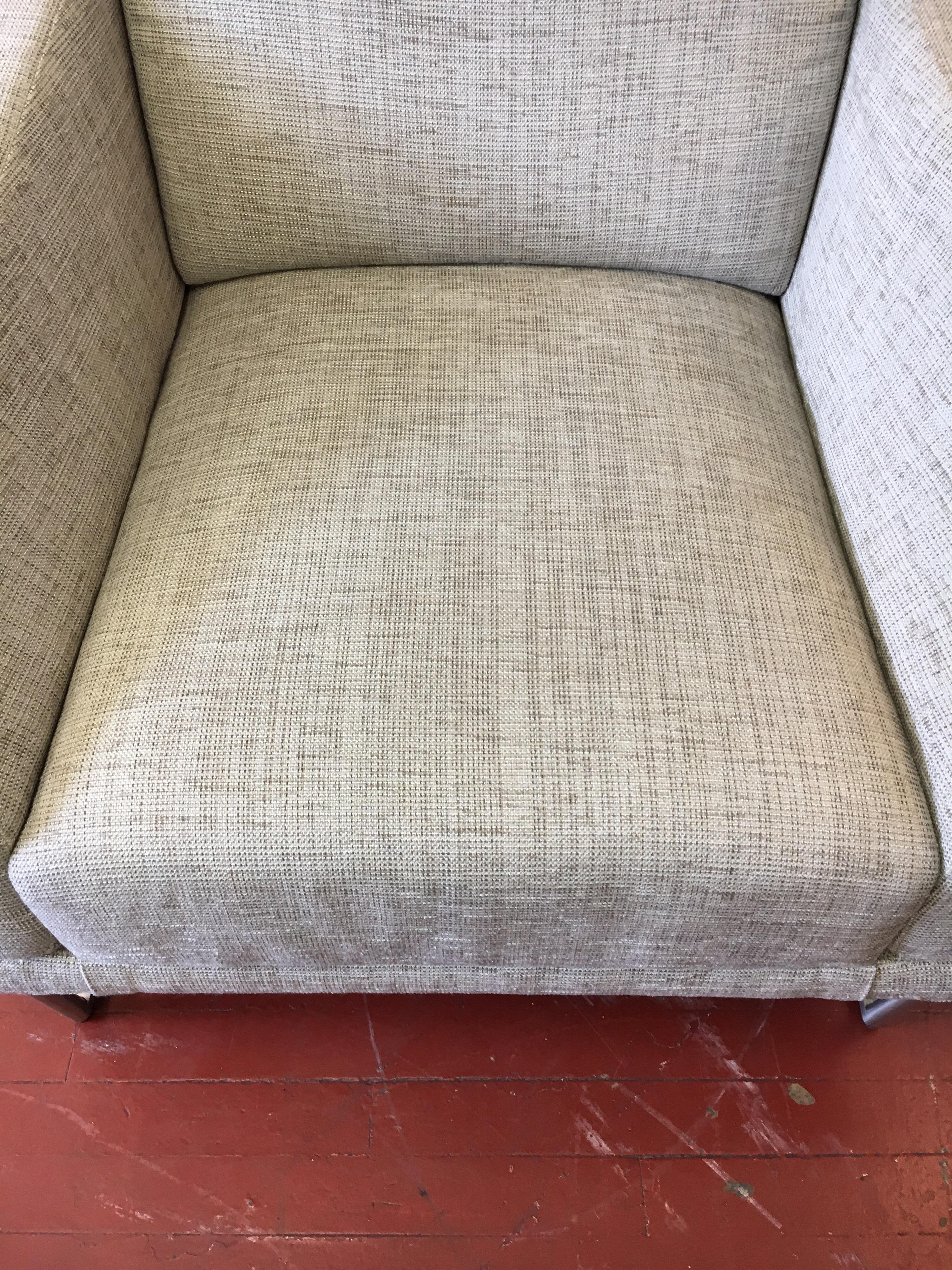 Set of Three HBF Barbara Barry Hickory Architectural Curved Lounge Chairs 4
