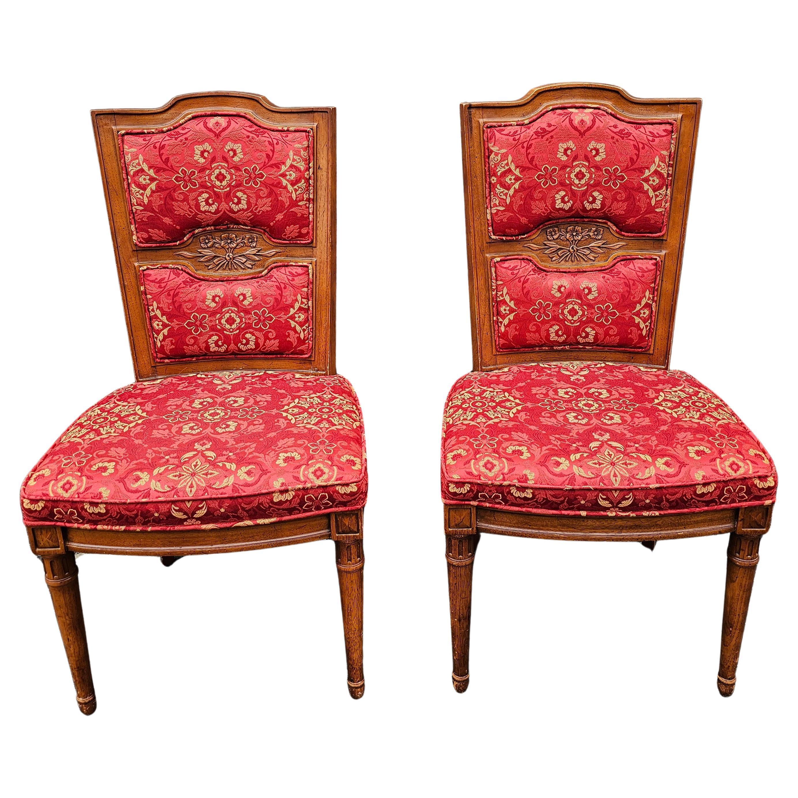Set of Three Henrendon Folio One Collection Fruitwood and Upholstered Side Chairs in great vintage condition. 
Meaures 20
