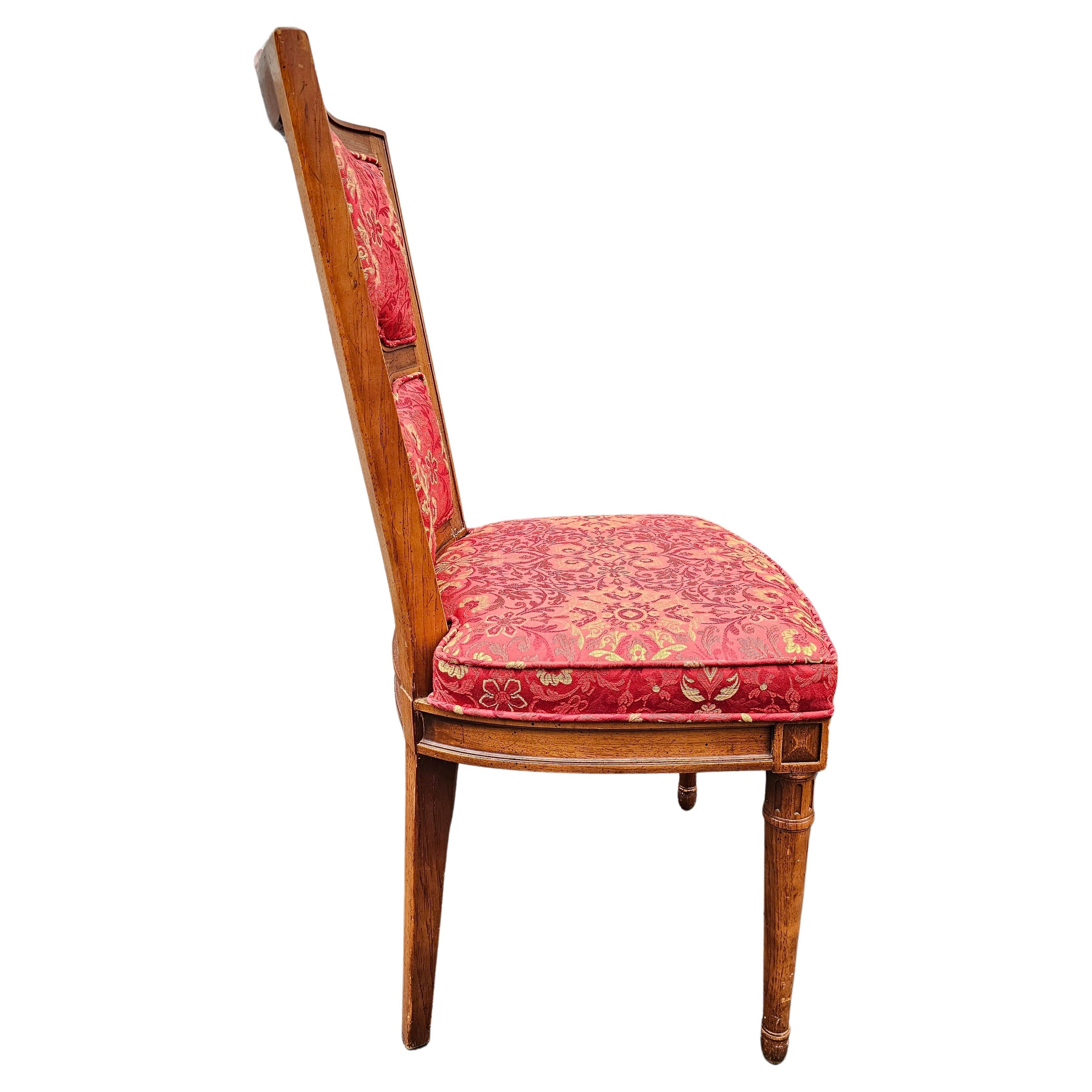 20th Century Set of Three Henrendon Folio One Fruitwood and Upholstered Side Chairs For Sale