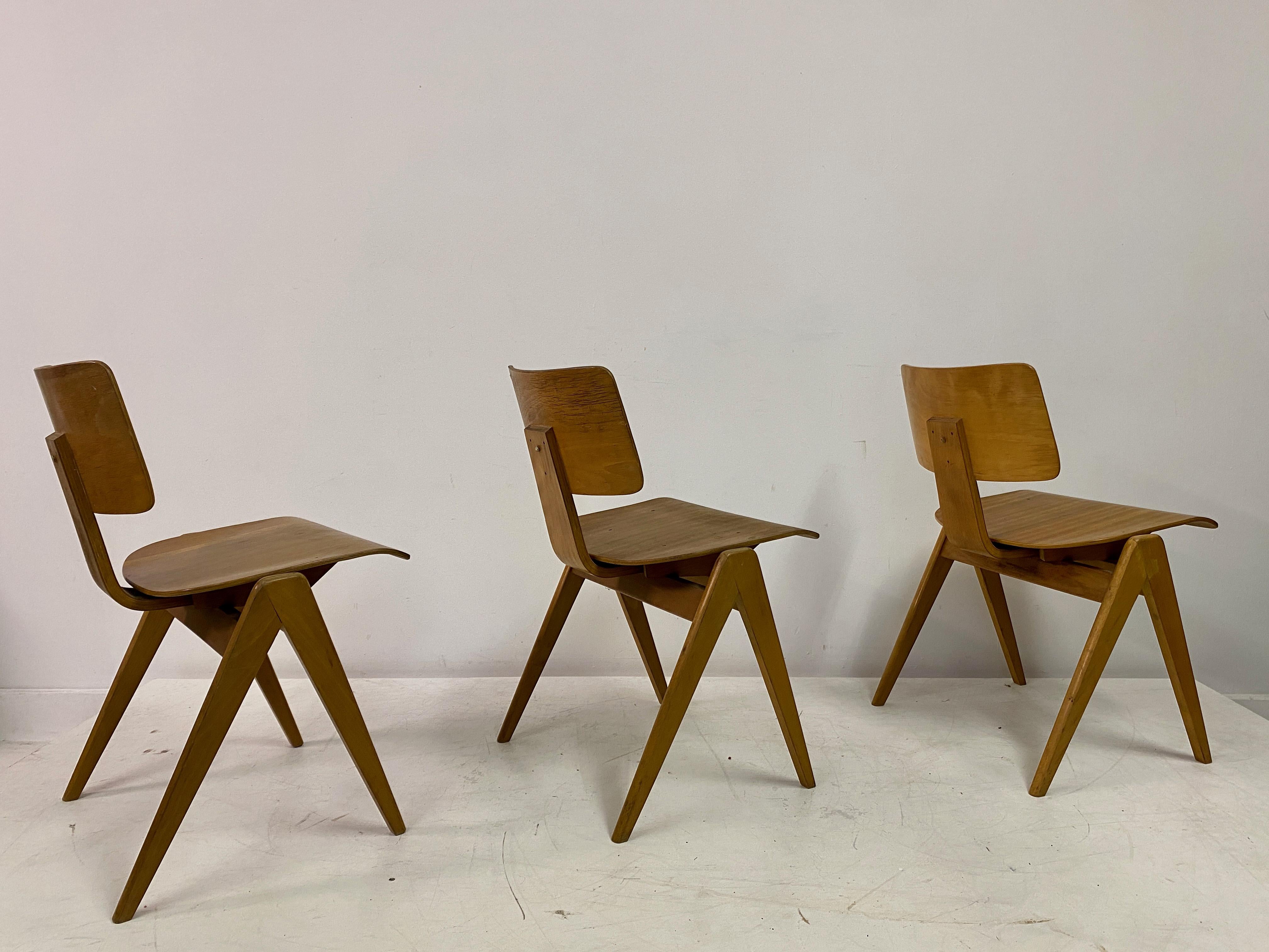 Set Of Three Hillestak Chairs By Robin Day 9