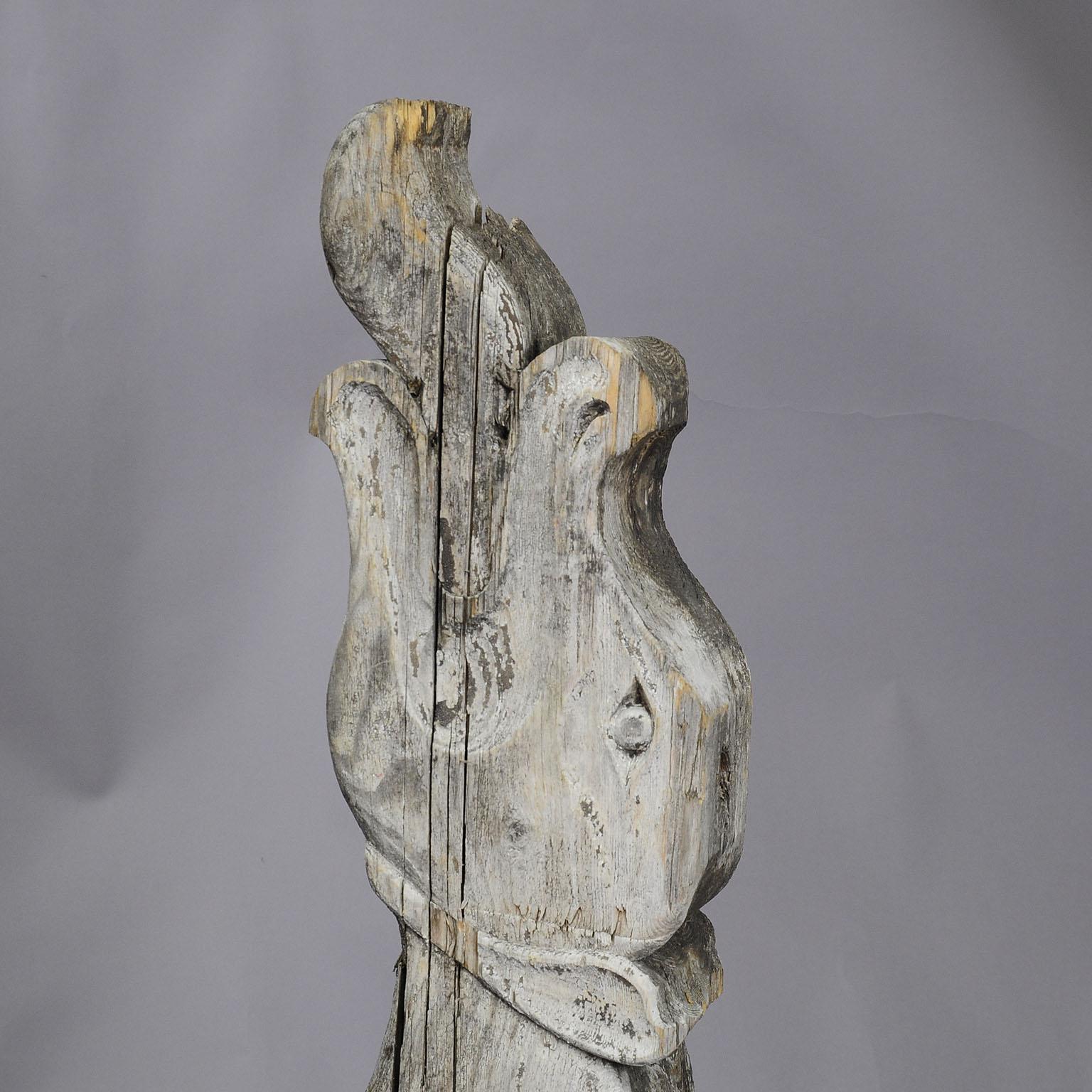 19th Century Set of Three Historical Dragon Head Wood Beams For Sale
