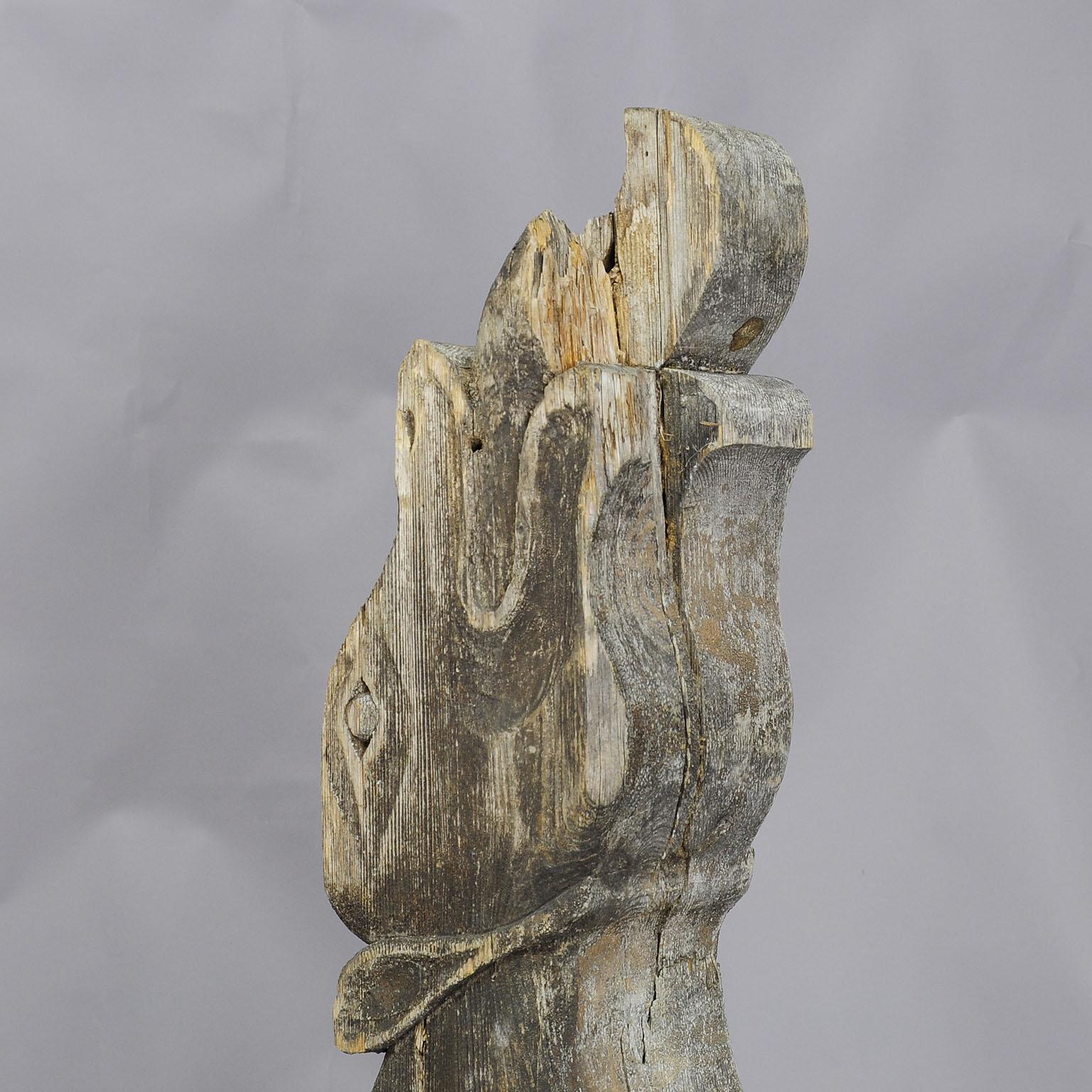 Set di tre travi storiche in legno con testa di drago in vendita 1