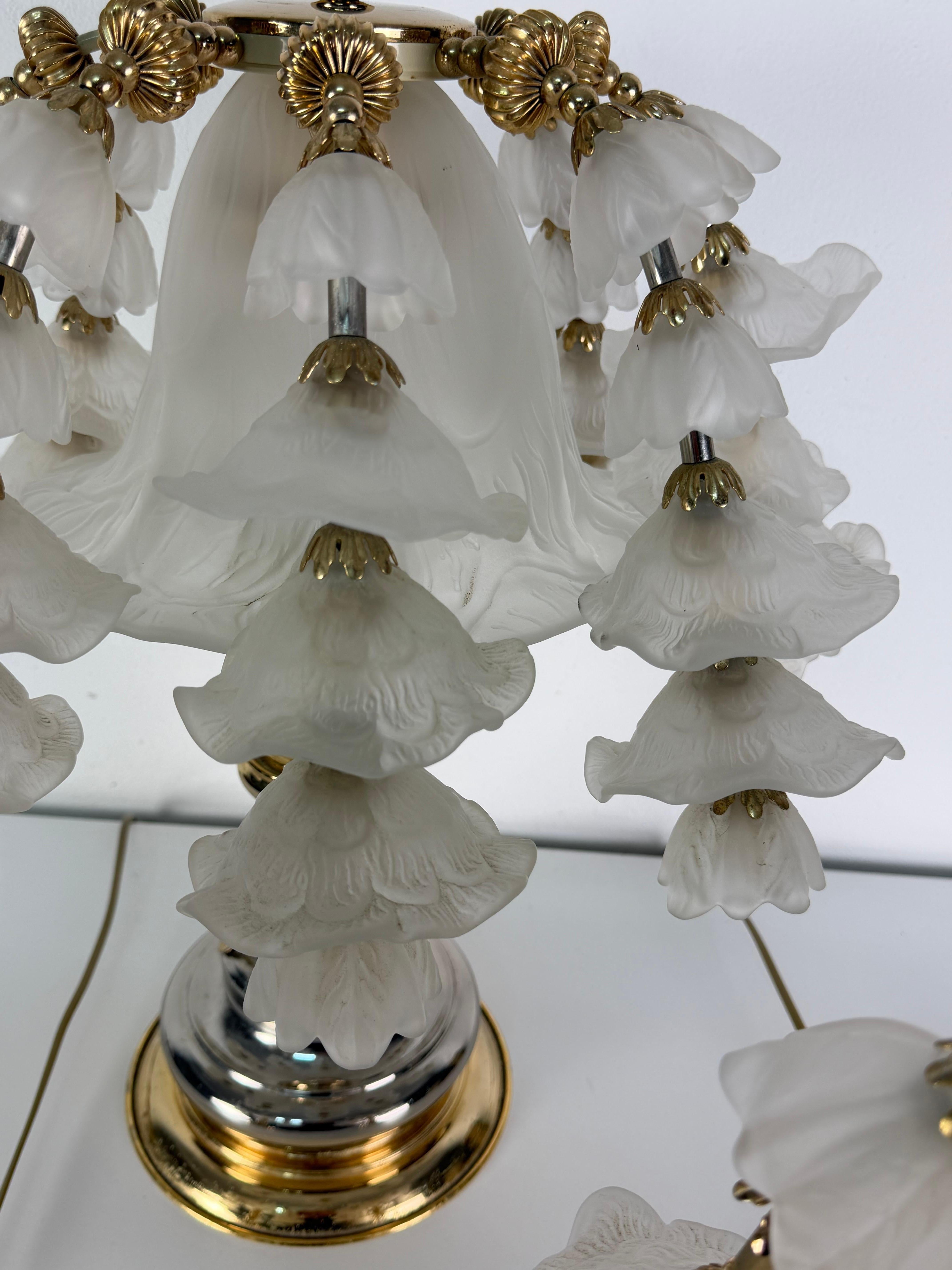 Set of three Hollywood Regency Bedroom Table Lamps, attributed to Banci, 1980s For Sale 7