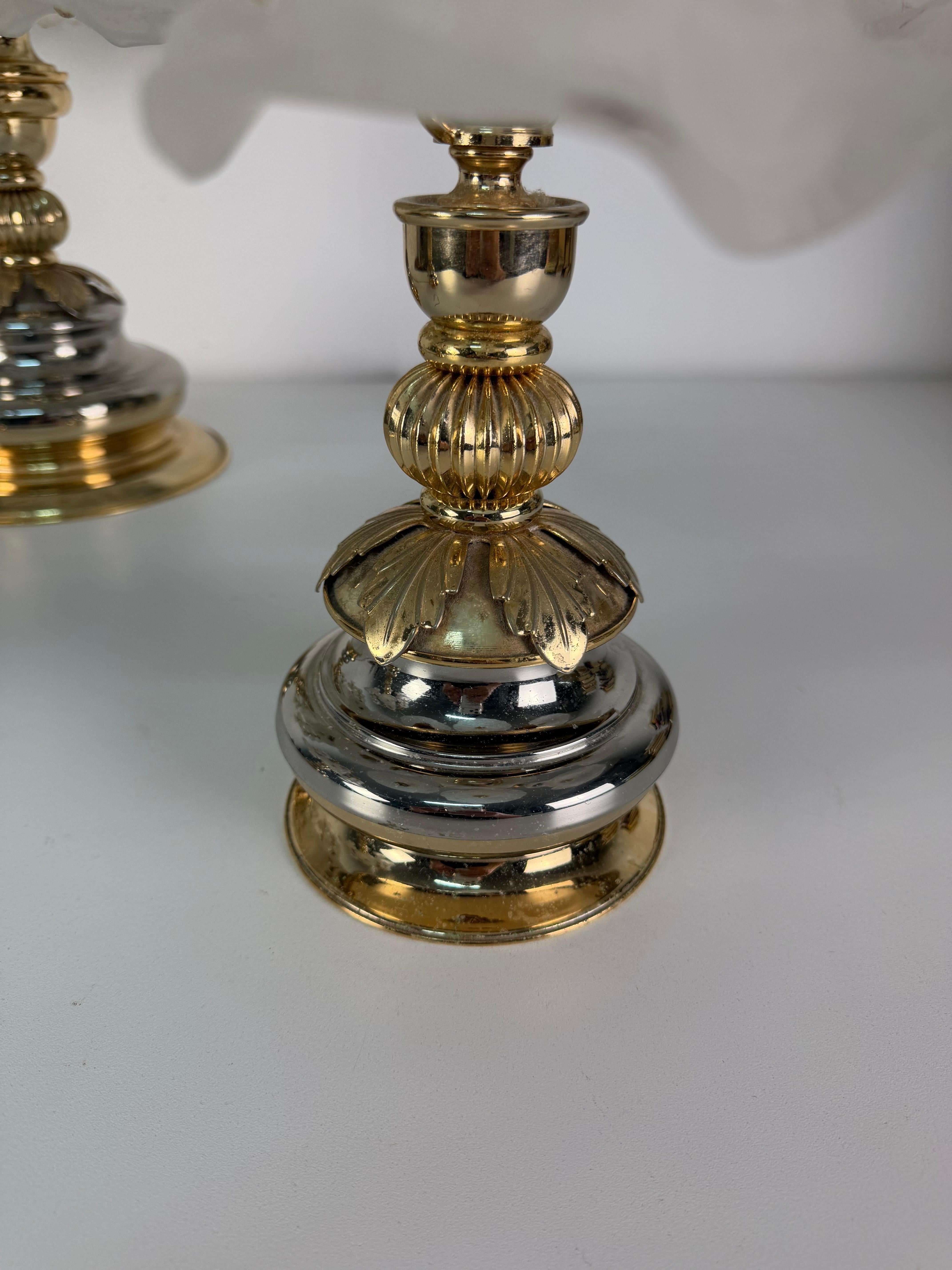 Set of three Hollywood Regency Bedroom Table Lamps, attributed to Banci, 1980s For Sale 1