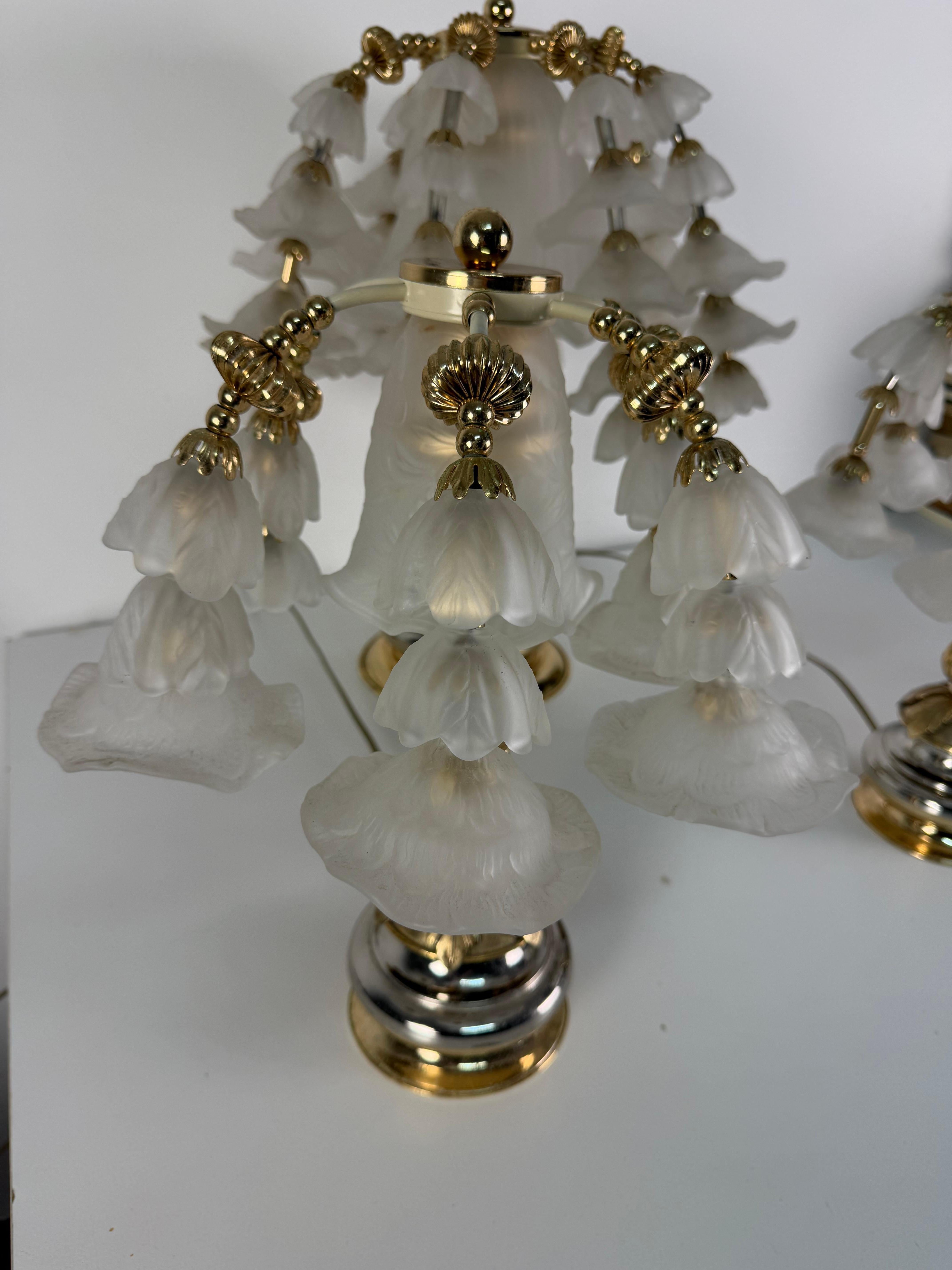 Set of three Hollywood Regency Bedroom Table Lamps, attributed to Banci, 1980s For Sale 2