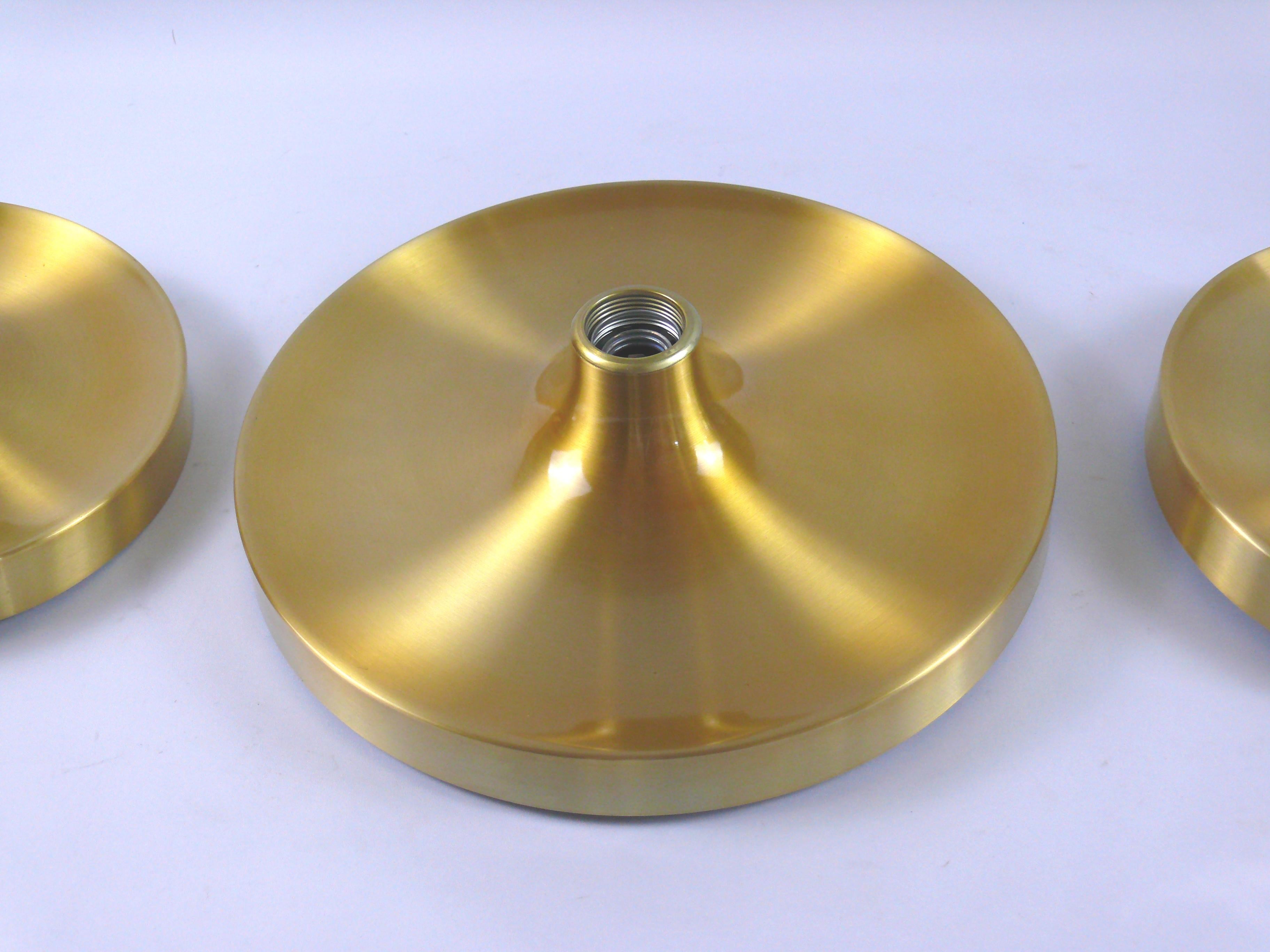 Mid-20th Century Set Of Three Honsel Space Age Wall Lights, Disc Lamps, Scones, 1960s