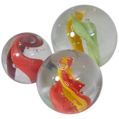 Set of Three Huge Glass Balls by Claudia List, Germany, 2007