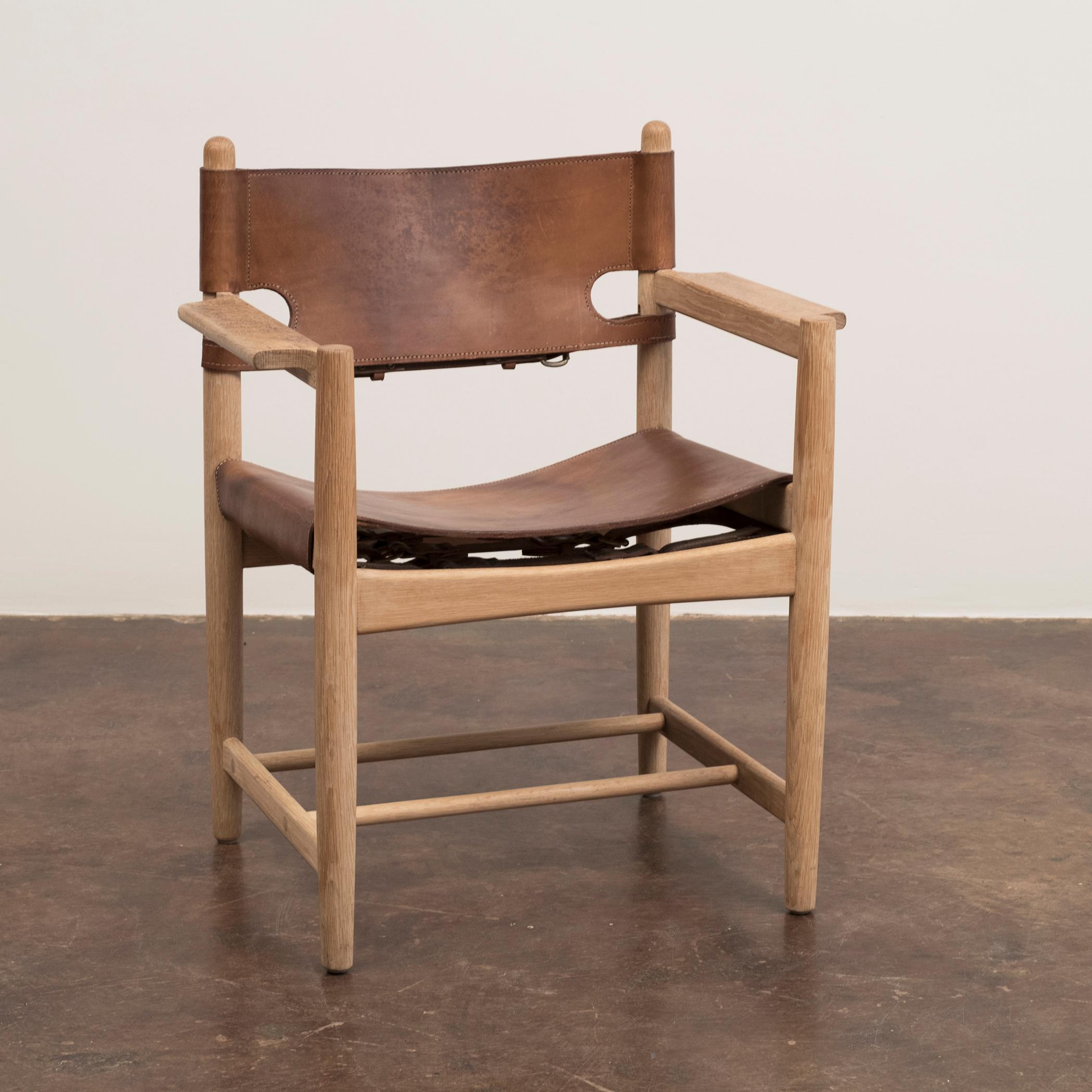 A lovely set of chairs by Borge Mogensen for Fredericia, Denmark, 1960s. These examples with perfect patina on both the soap finished wood and the leather seats and backs.

Can be purchased separately.