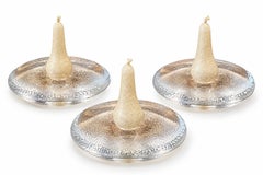 Set of Three Iittala Nappi Glass Candle Holders by Markku Salo, Finland, 1990s