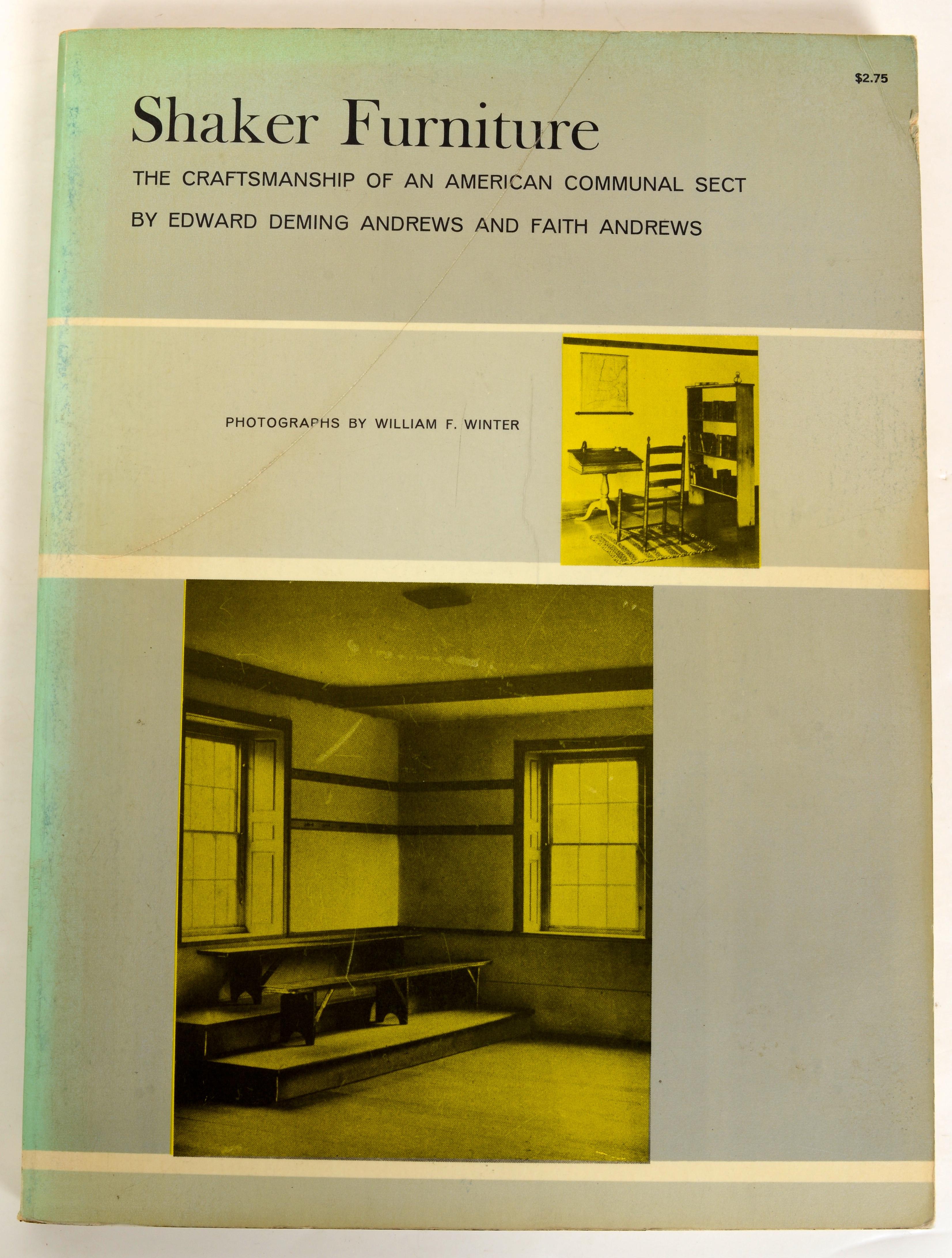 Set of Three Important Key Books on Shaker Furniture and Accessories:
1. By Shaker Hands by June Sprigg, Softcover Published by Knopf, 1975. New York. 
2. Shaker Furniture; The Craftsmanship of an American Communal Sect
by Edward Deming Andrews and