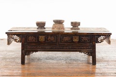 Set of Three Indian 19th Century Seed Planters with Carved Motifs and Patina