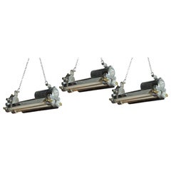 Set of Three Industrial Explosion-Proof Maritime Fluorescent Lights