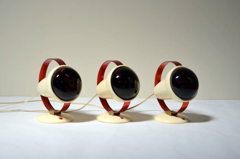 Mid-Century Modern Set of Three Infrared Wall Sconces by Charlotte Perriand for Philips For Sale