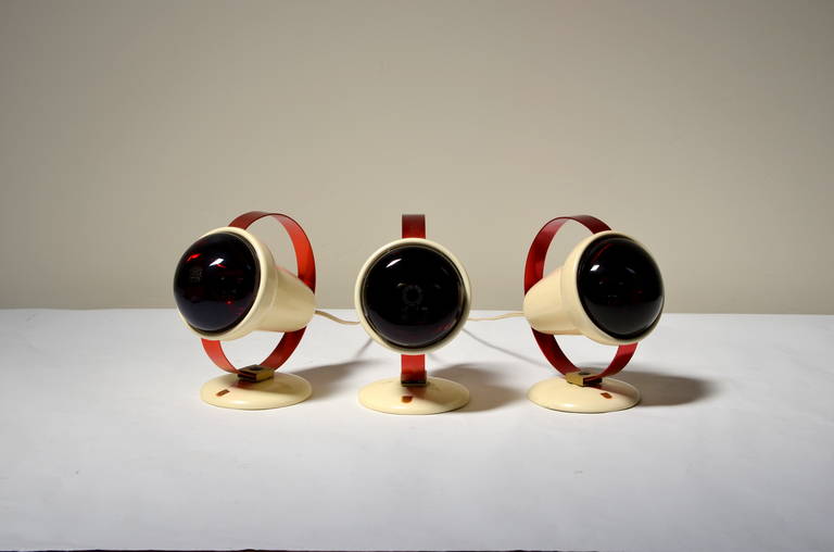Dutch Set of Three Infrared Wall Sconces by Charlotte Perriand for Philips For Sale