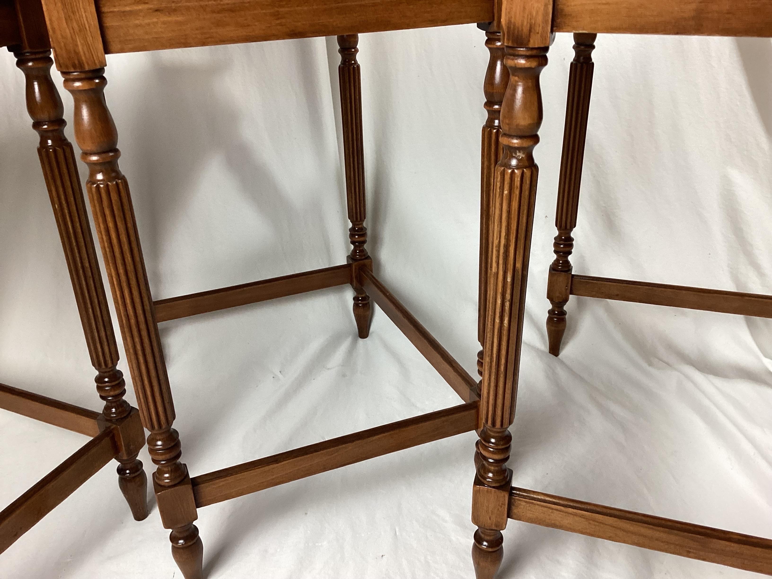 Set of Three Inlaid Nesting End Side Tables For Sale 2