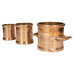 Set Of Three Irish Bronze Measures For The County Of Wicklow