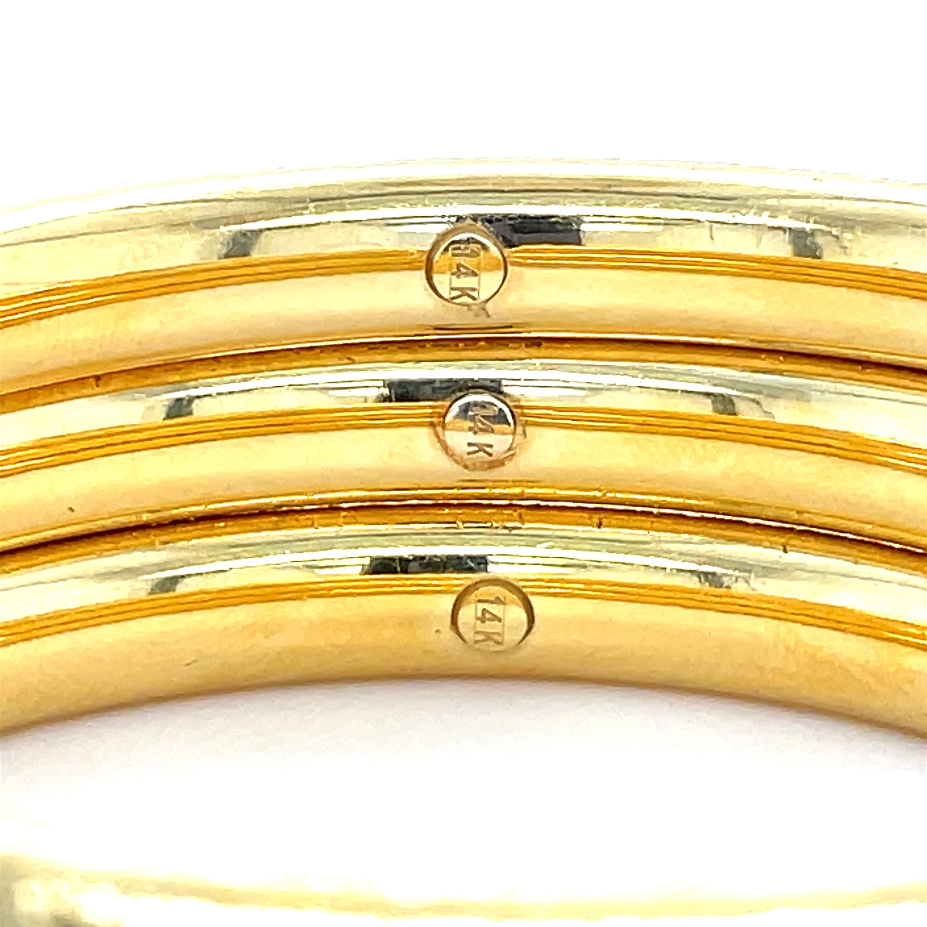 Women's Set of Three Italian 14K Yellow Gold Bangles