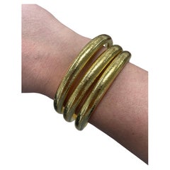 Set of Three Italian 14K Yellow Gold Bangles