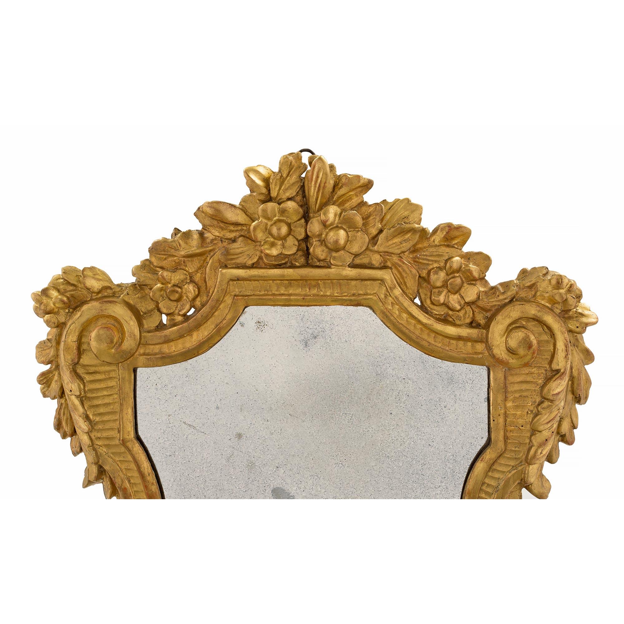 18th Century and Earlier Set of Three Italian 18th Century Louis XV Period Giltwood Mirrors For Sale
