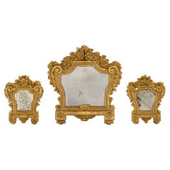 Set of Three Italian 18th Century Louis XV Period Giltwood Mirrors