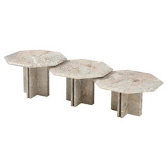 Set of Three Italian 1970's Marble Nesting Coffee Tables