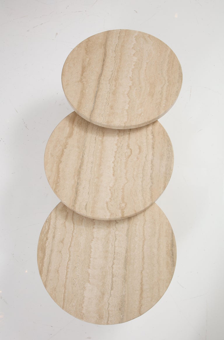 Set of Three Italian 1970's Travertine Coffee or Side Tables For Sale 8