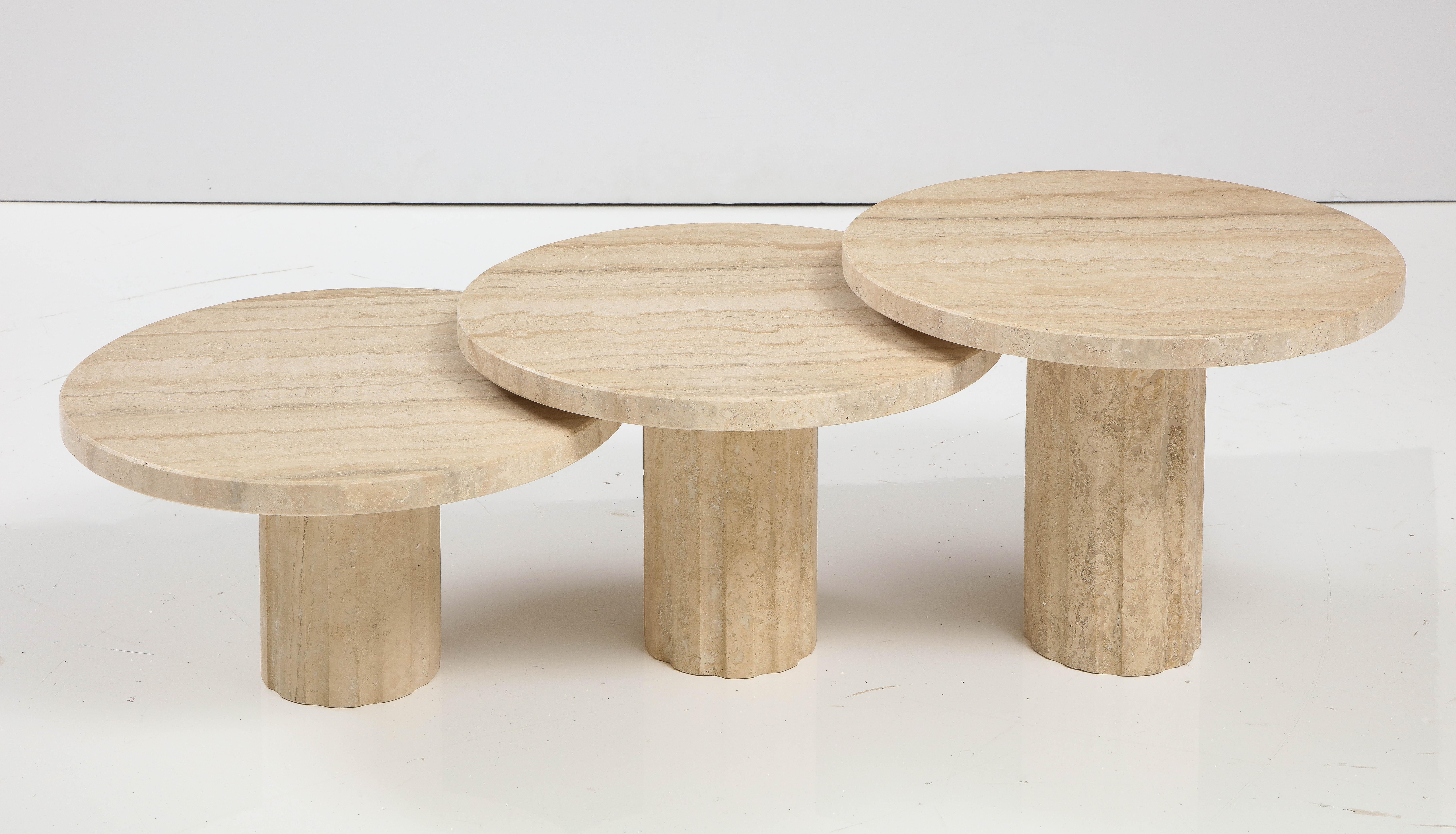 Set of Three Italian 1970's Travertine Coffee or Side Tables For Sale 9