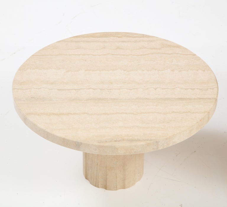 Set of Three Italian 1970's Travertine Coffee or Side Tables For Sale 1