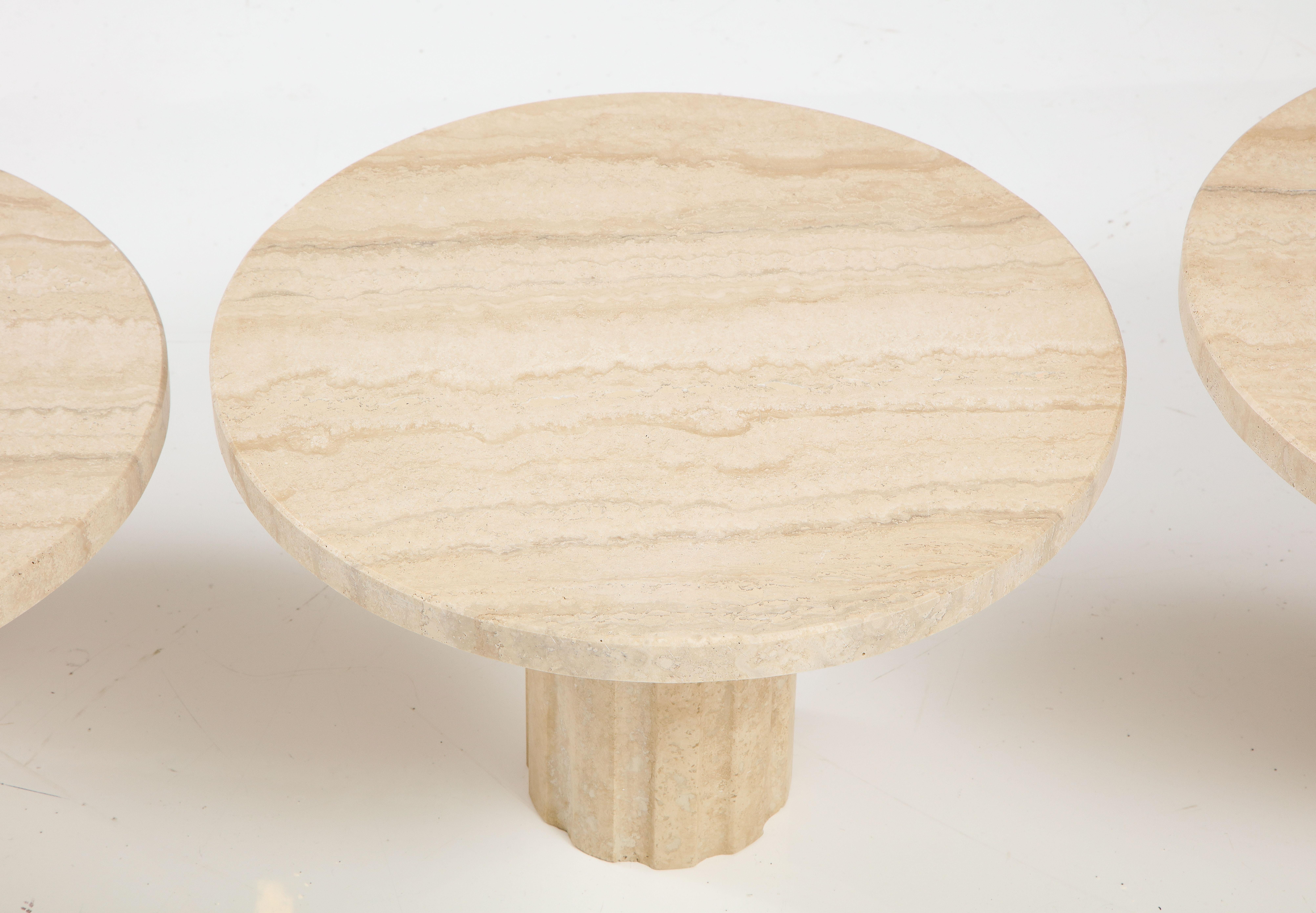 Set of Three Italian 1970's Travertine Coffee or Side Tables 2
