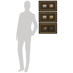 set of three Italian 20th century Gouache paintings of Naples, by Ramponi Renato